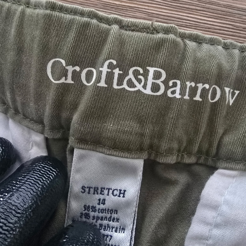Croft & Barrow Women’s Stretch Capri Pants – Size 14, Khaki /(2) White / Olive - Picture 7 of 11